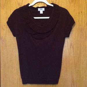 LOFT burgundy short sleeve sweater. So soft!!